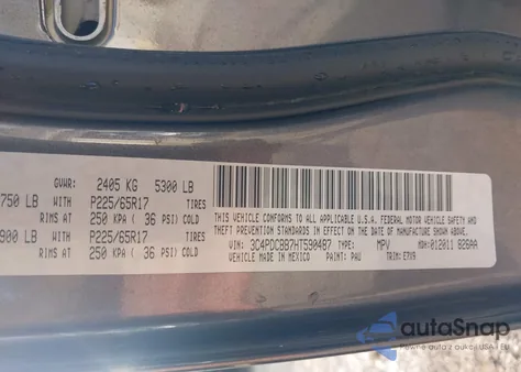 2017 Dodge Journey Sxt from USA, damaged, VIN 3C4PDCBB7HT590487